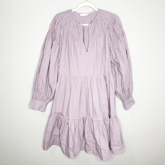 Ulla Johnson Rosa Dress Tanzanite Tiered Mini Dress in Purple Gray Size 2 - Picture 2 of 8